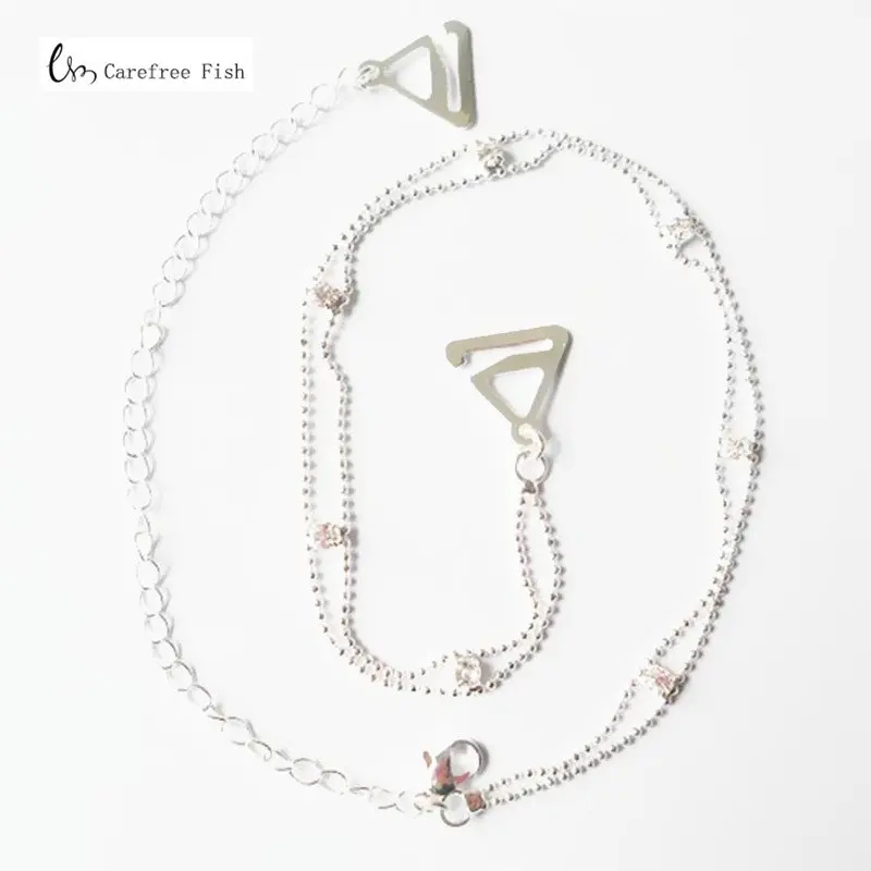 Cinturón de cristal ajustable para mujer, correa de sujetador de diamantes de imitación, precioso vestido de noche de fiesta, accesorios de ropa interior, 1 par