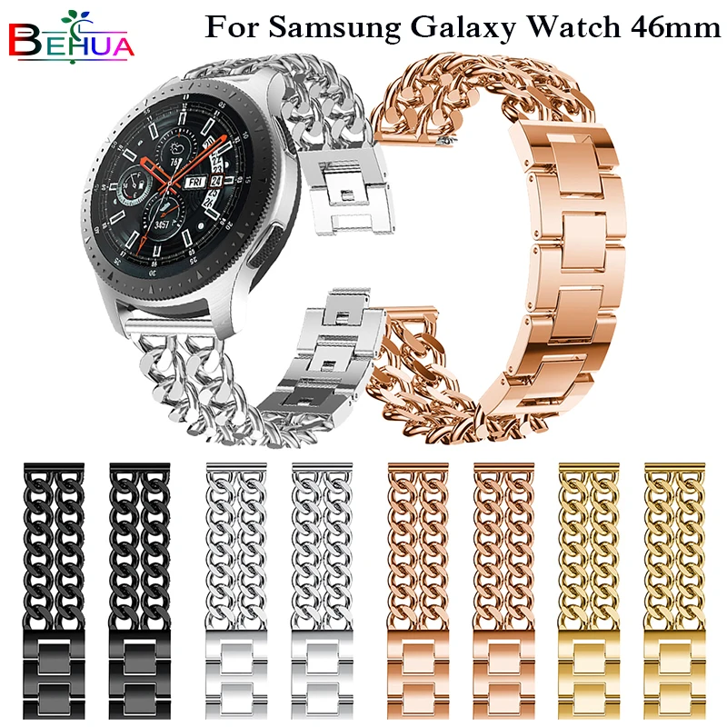 Luxury Watchband For Xiaomi Watch S3 Strap For Samsung Galaxy Watch 46mm SM-R800  band Width 22mm WatchStraps Metal Wristband