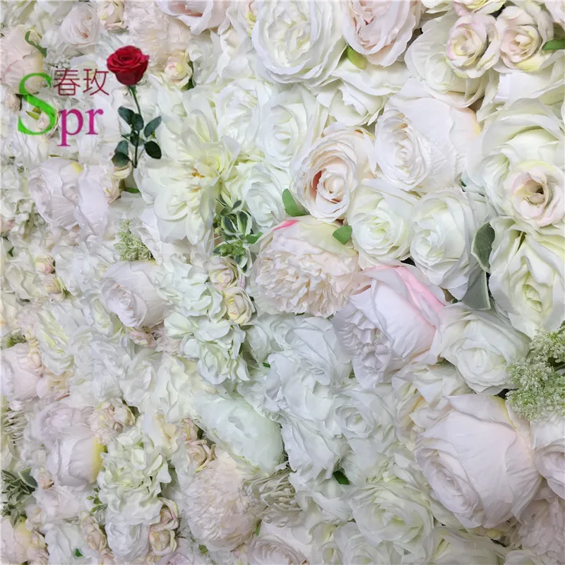 SPR Free Shipping-3D high quality Artificial wedding rose flower wall background arrangement best wedding decoration ever