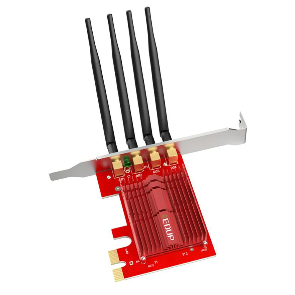 PCIE 무선 lan 카드 2.4/5.8G PCI Express 4 * 5dBi 네트워크 카드 11AC 1900M 확장 카드 어댑터, pc 데스크탑 Windows7/8.1/10 용