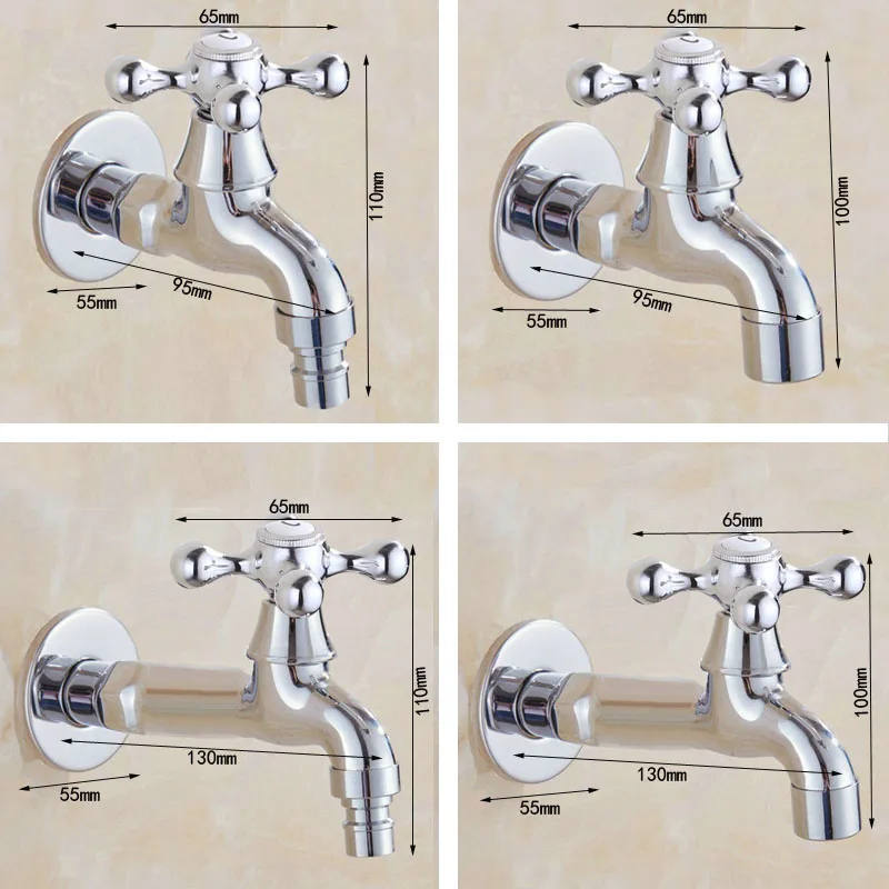 Polished Chrome Wall Mounted Garden Bibcock Tap Bathroom Washing Machine Water Tap /Mop Pool Sink Faucet KD084