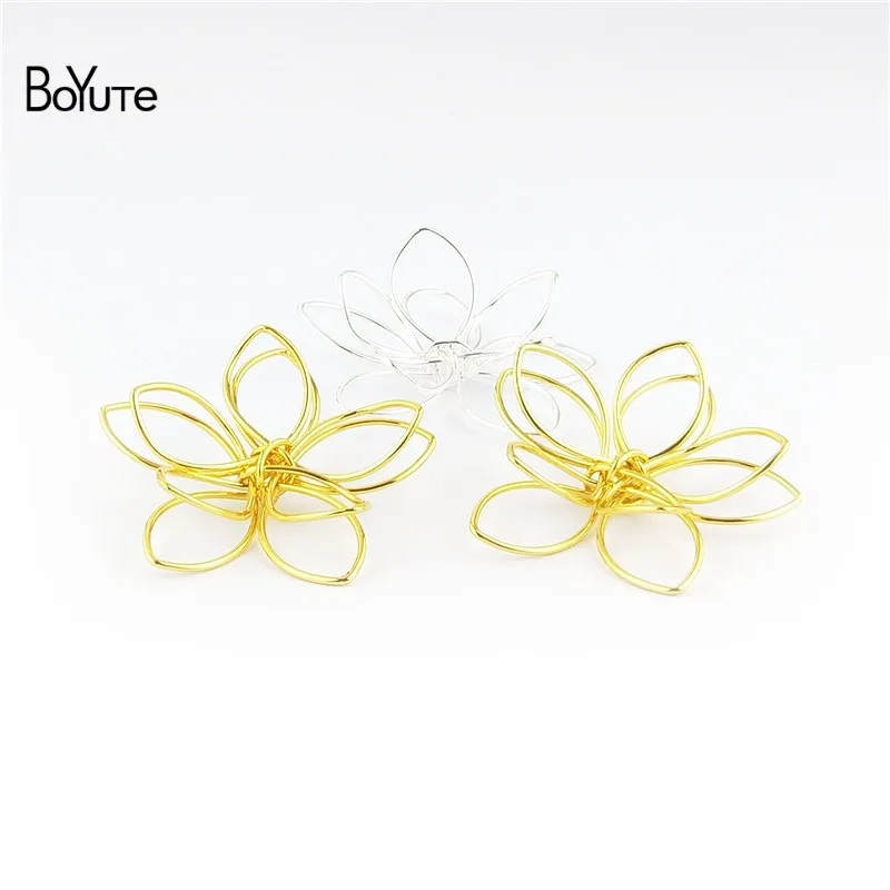 BoYuTe (50 Pieces/Lot) 20MM 35MM Metal Iron Wire Winding Flower Materials Handmade Diy Jewelry Findings Components