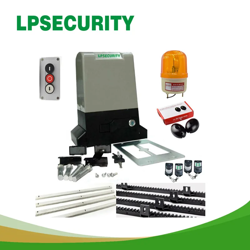 

LPSECURITY 5M or 6m racks automatic sliding gate operator/gear motor for residential gates max weight 1500kg/800 kg.