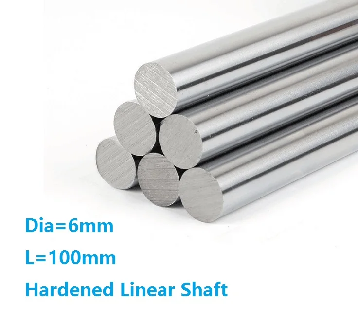 

100pcs/lot Dia 6mm shaft 100mm long Chromed plated linear shaft hardened shaft rod bar rail guide for 3d printer cnc parts