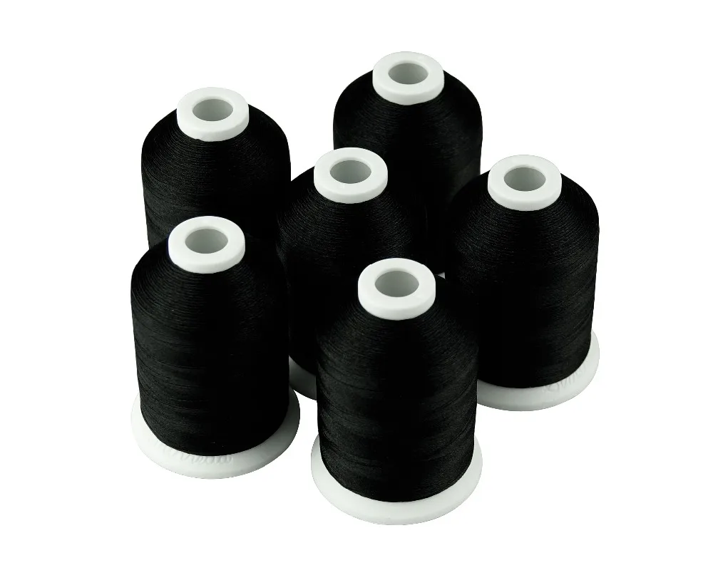 Simthread Polyester Embroidery Machine Thread Black And White Colors 1000 Meters Per Spool