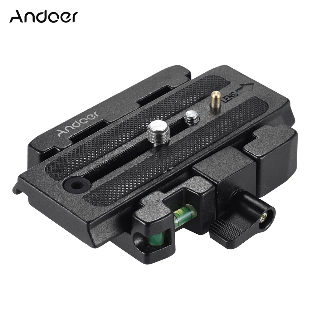 Andoer Video Camera Tripod Quick Release Clamp Adapter with Quick Release Plate for Manfrotto 501 500AH 701HDV 503HDV Q5 Head