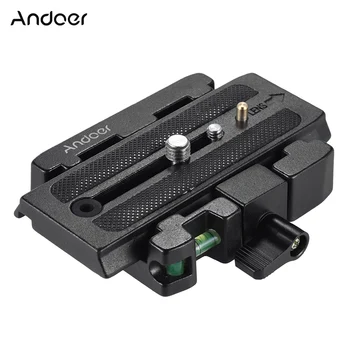 Andoer-adaptador de abrazadera de liberación rápida para trípode de cámara de vídeo con placa de liberación rápida para cabezal Manfrotto 501 500AH 701HDV 503HDV Q5