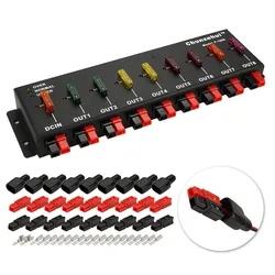 Chunzehui F-1008 Horizontal 9 Port 40A Connector Power Splitter Distributor Source Strip, 1 Input and 8 Output.