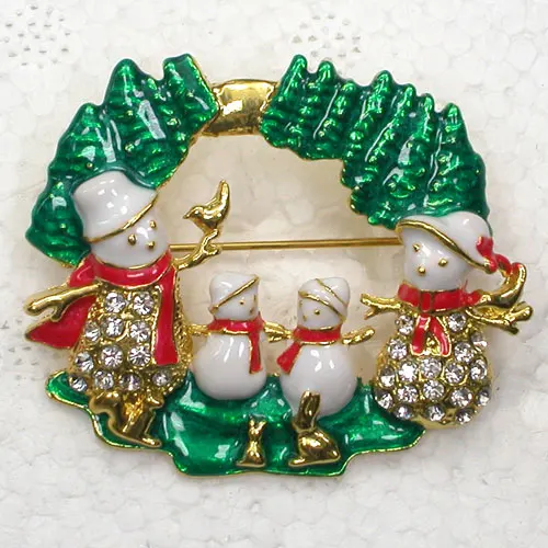 

60pcs/lot Mixed Color (Can Notes Color) Wholesale Christmas Gift Brooch Rhinestone Enamel Snowman Pin brooches C102102