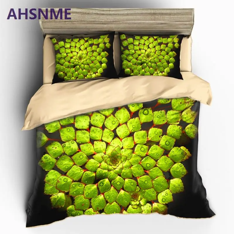 AHSNME Summer Green plants high-definition print Tropical rainforest bedding set King Quenn Full Double Twin Quilt cover set