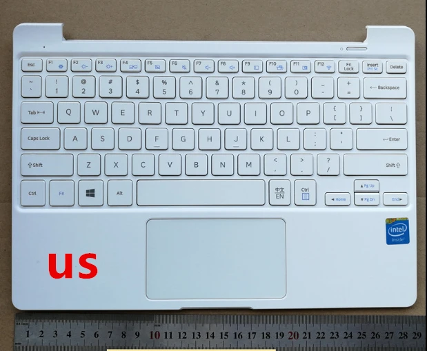 US  layout New laptop keyboard with touchpad palmrest for Samsung NT 110S1J white