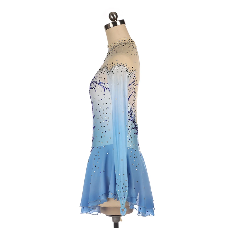 Nasinaya Figure Skating Competition Training Ice Skirt Girl\'s Rhythmic Gymnastics Dress Performance Dress Light Blue