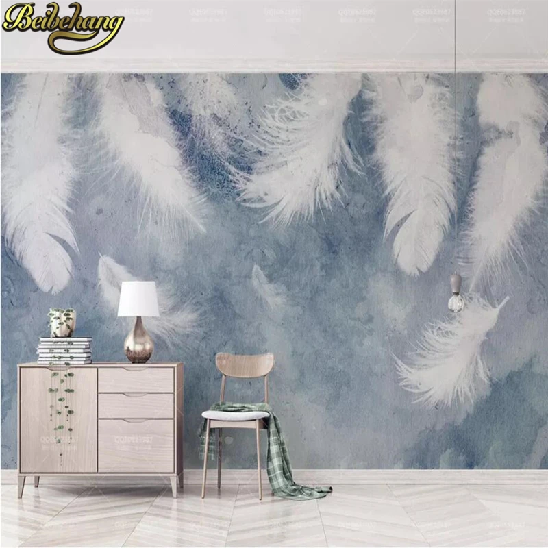 beibehang Custom Photo mural Wallpaper for Wall paper Ink feather 3d wall murals Painting living room decoration wall papers