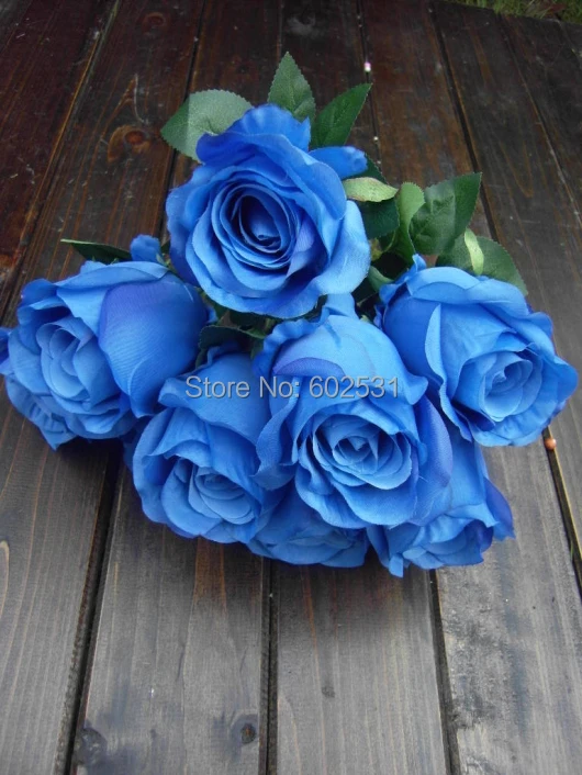 SPR 9 English Roses  Wedding artificial flowers Bouquet  6 Colors Available silk flower table flower Bride holding flowers