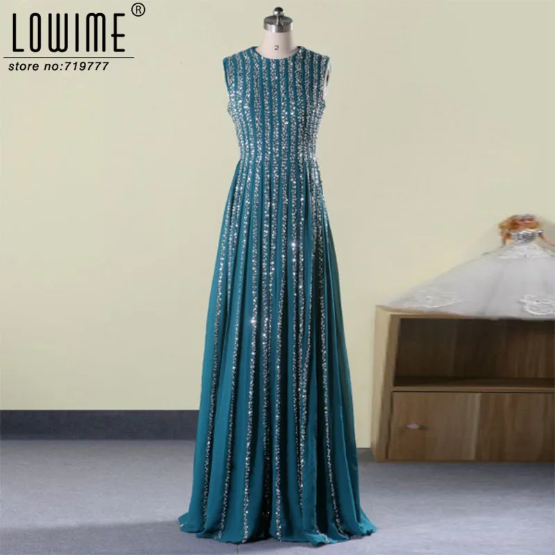 Real Image Fancy Long Glitter Prom Dresses Women Formal Dress With Stones Sequin Abendkleider Custom Made Evening Gowns