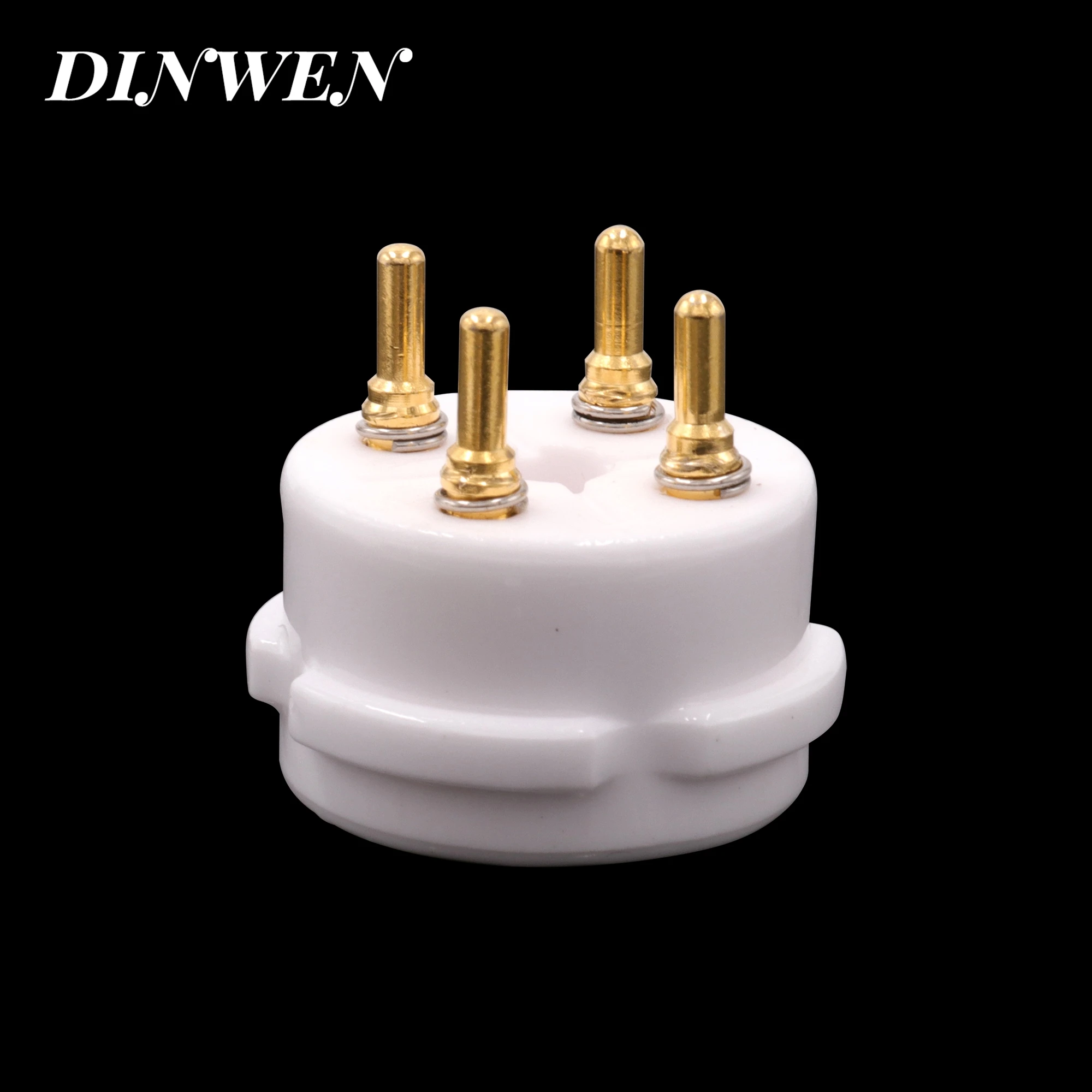 1PC 4PIN ROHR BUCHSE EIZZ High-End Keramik Vergoldet Kupfer VENTIL BASIS für 300B 2A3 811 5Z3 45 71A Vintage Audio Verstärker DIY – Detail 5