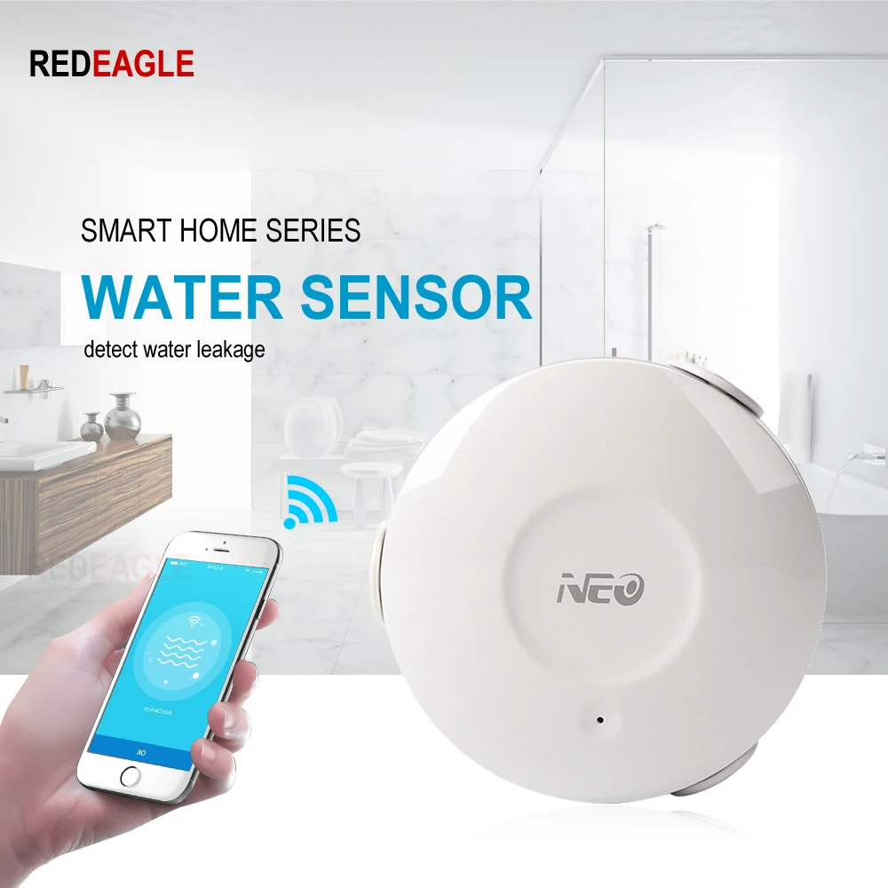 

Tuya Smart Life Home WiFi Water Sensor Flood Leak Detector Alarm App Support iOS Android Notification Alerts