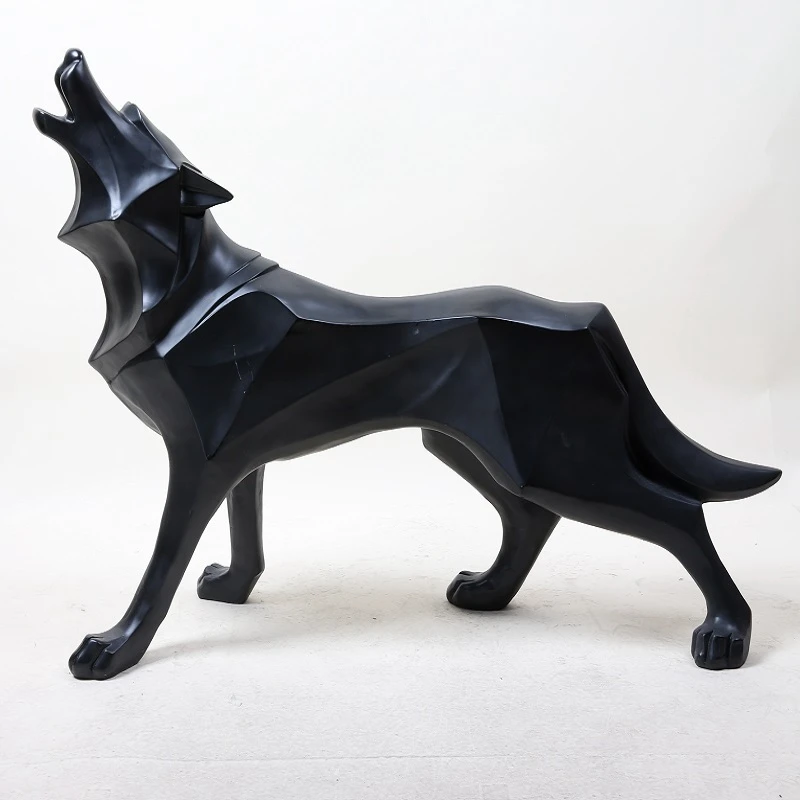 

Wolf Resin Statue Model Modern Abstract Ice Wolf Wildlife Decor Gift Ornament Model Animal Totem Wolf Dog Sculpture Crafts