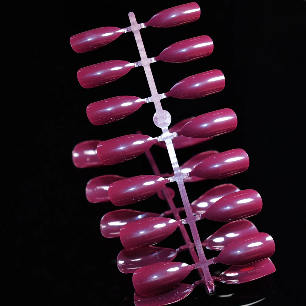 24pcs Sexy Grape Purple Stiletto Point Shape False Nails Faux Ongles Full Cover Artificial Nails Fake Nail Fuax Ongles