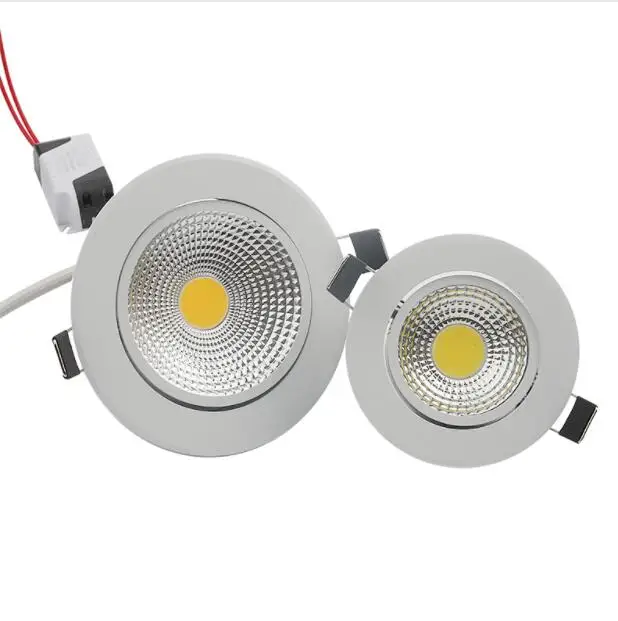 

High Brightness COB led downlight lamp 6W 12W white shell AC110~220V spotlight ceiling Warm / Cool White Free Shipping