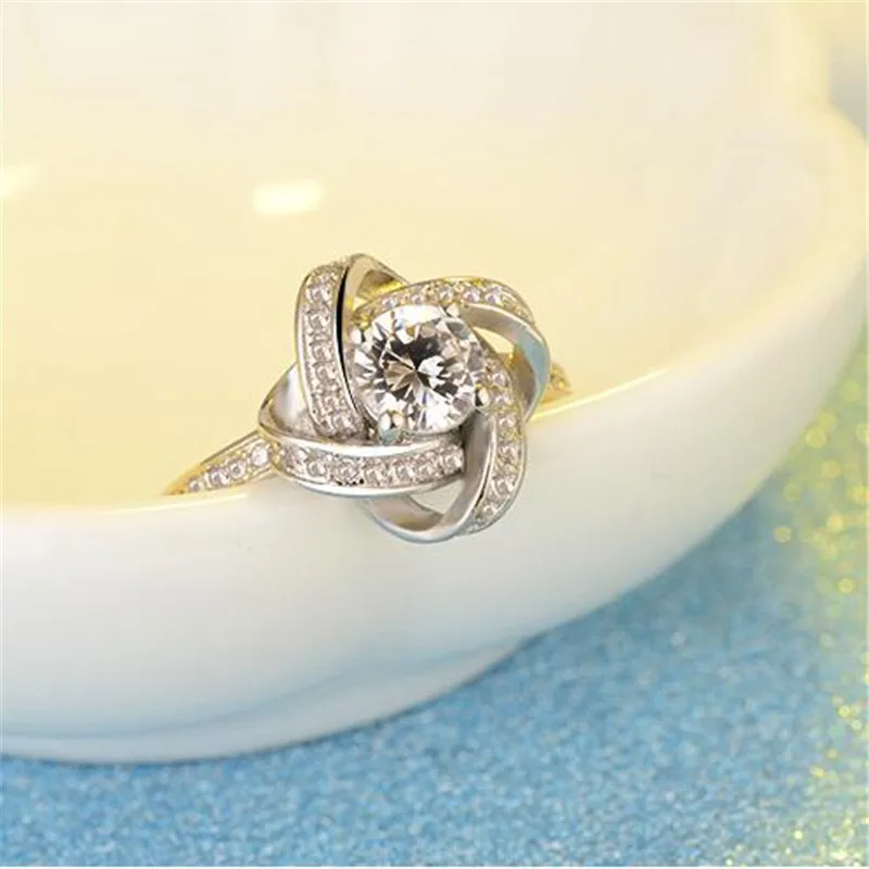 New Arrivals 925 Sterling Silver Crystal Clover Ring Bague Anillos Hot Sale Pure Silver Fine Jewelry For Women