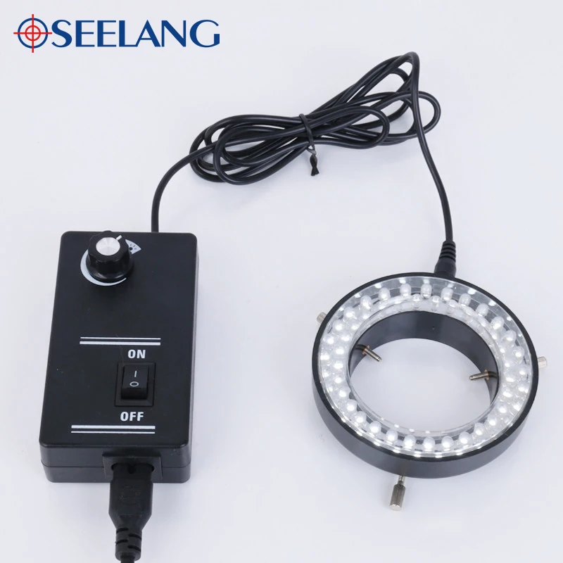 Adjustable 6500K 56 LED Ring Light illuminator Lamp For Industry Stereo Microscope Lens Camera Magnifier 110V-240V Adapter