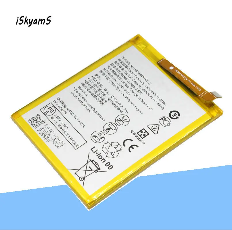 iSkyamS 1x 2900mAh Replacement Battery HB366481ECW For Huawei P9 Lite G9 Honor 8 5C VNS-DL00 VNS-L23 Batterieij Batteries