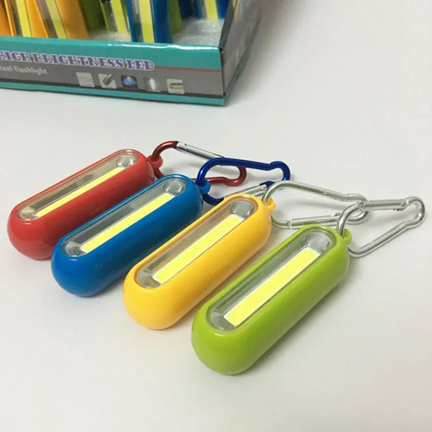 キーホルダー付きミニLED懐中電灯,3ファイル,プラスチック,便利,アウトドア,釣り,キャンプ用照明,カラビナランプ,単4電池