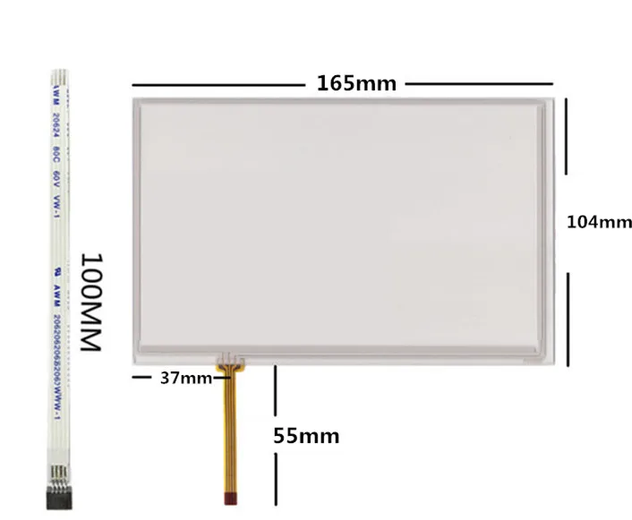 Écran tactile de résistance 7 pouces, 165mm x 104mm, 165x104, Original, manuscrit, DVD de voiture, Navigation GPS