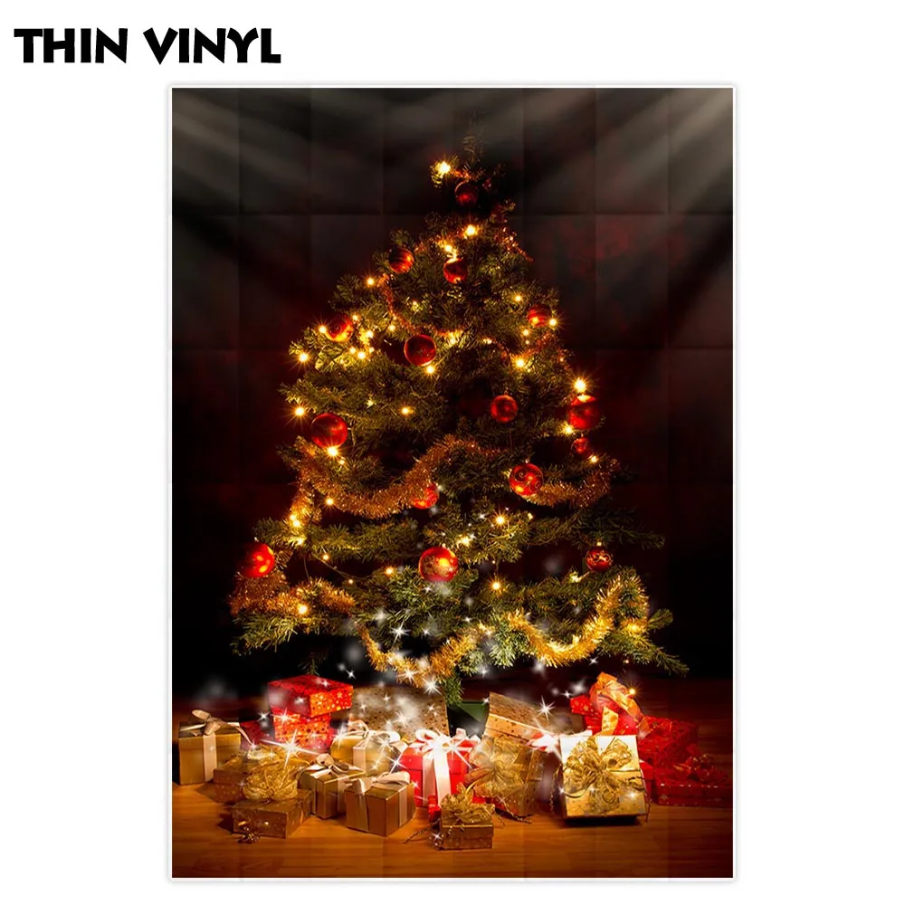 Allenjoy – arrière-plan de photographie, fête d'arbre de noël, cadeaux de fête à domicile, boule de décoration légère, pour séances photo