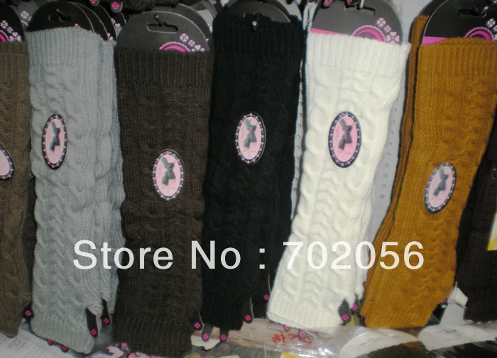 

luxury winter solid Knitted Fingerless long Gloves Arm Warmers 48 pairs/lot mixed design colors #3419