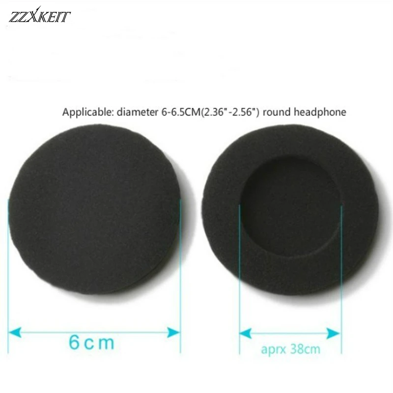 10 pairs 60mm Headphone Earphone Earbud Ear Pad Soft Foam Cover Replacement Black