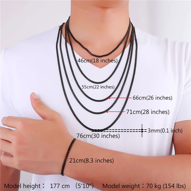 U7 Cubaanse Ketting Mannen Sieraden Sets Trendy Gold Kleur Rvs 3 MM Ketting Armband Ketting Set Groothandel S861