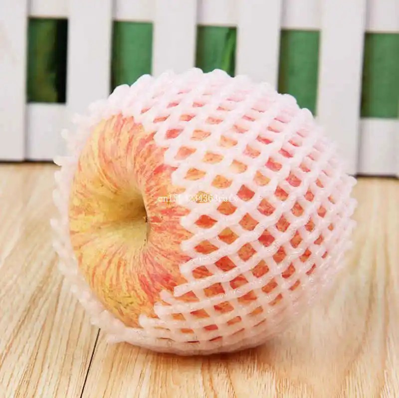 1000pcs White EPE Foam mesh sleeve net thick fruit foam sleeve net for apple packing material pear pack package 12cm*7cm