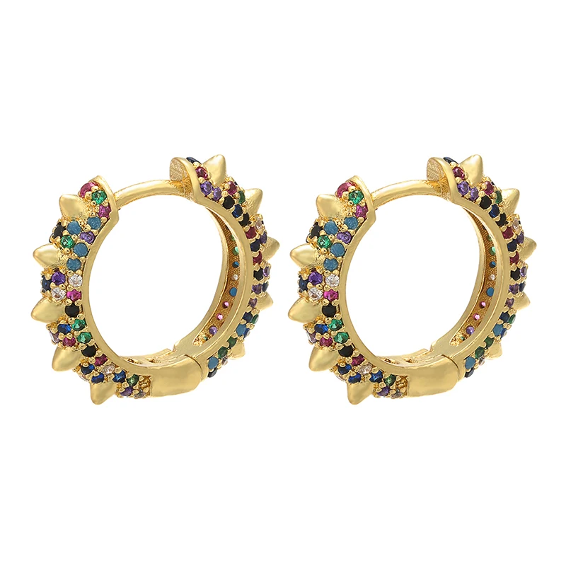 ZHUKOU 18x20mm Fashion crystal DIY Handmade ear rings for women Handmade Gold color Creative Earring Accessories model:VE76