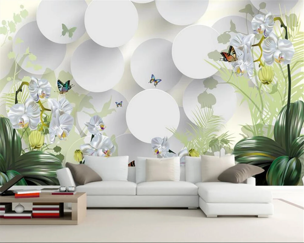 

Custom wallpaper mural orchid tapestry TV background photo home decoration living room bedroom sofa bedside flower 3d wallpaper