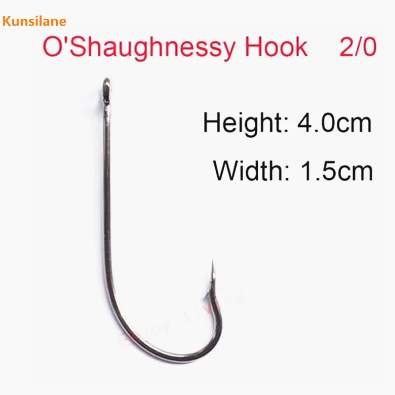 100pcs 2/0 High Carbon Steel Sharpened Octopus Fishing Hooks Coated Salt Water O'shaughnessy Fish Hook offset fishhooks