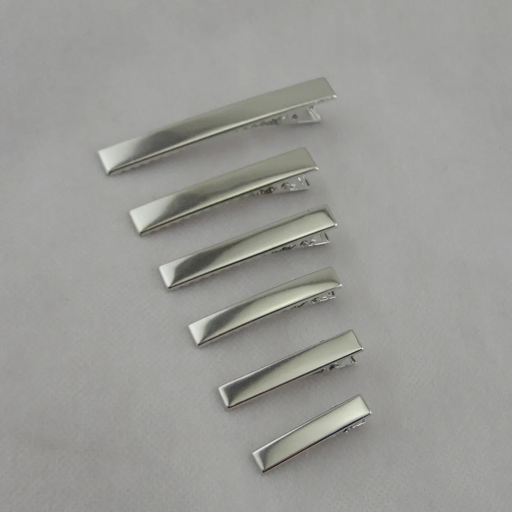 3.5cm 4cm 4.5cm 5.5cm 6cm 8cm Thick Plus Flat Rectangle Metal Alligator Hair Clips for DIY Plain Duckbill Hairpins Barrettes