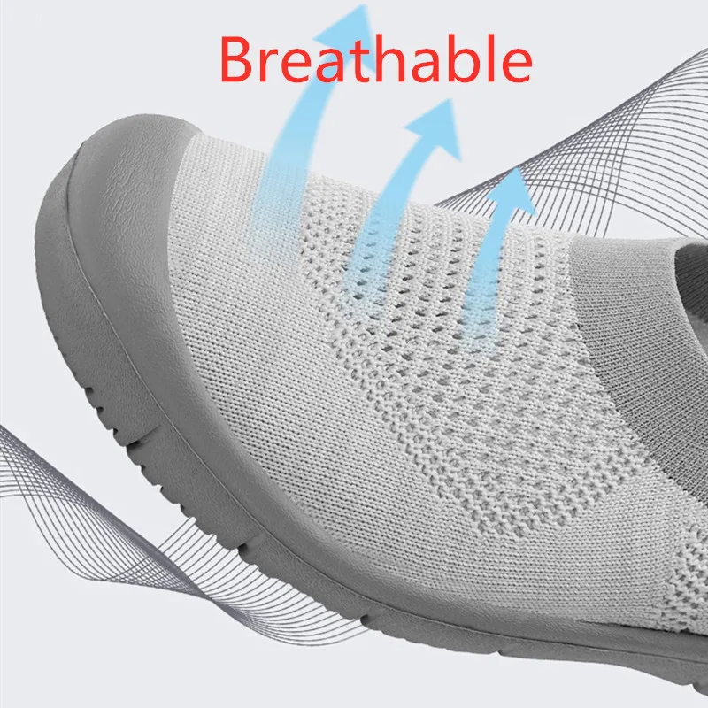 STRONGSHEN Women Shoes Breathable Mesh Sneakers Ballet Flats Ladies Slip on Flats Loafers Shoes Plus Size 35-42