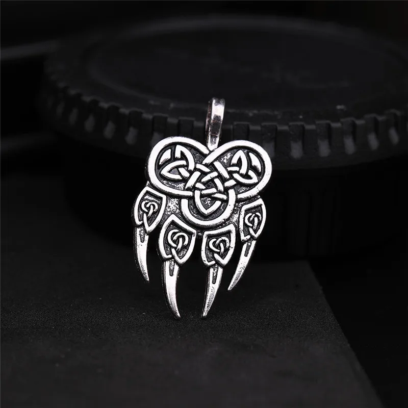 Skyrim Slavic Veles God Symbol Warding Bear Paw Charms Pendants Talisman Amulet Jewelry For DIY Bracelet Necklaces