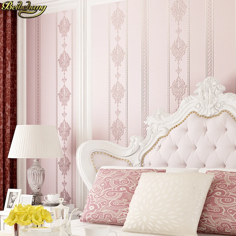 beibehang Simple European striped 3D self-adhesive wallpaper waterproof padded bedroom living room TV background wall paper