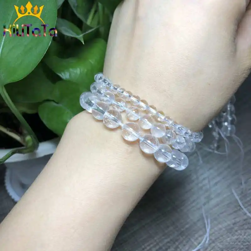 Clear Quartz Crystals Stone Beads Round Natural Loose Spacer Beads For Jewelry Making DIY Bracelet Necklace 15\'\' 4/6/8/10/12mm