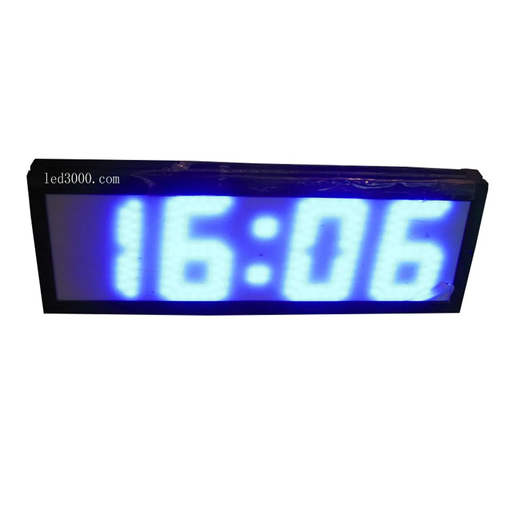 Free shipping   5inch blue color hign brightness hours and minutes remote control LED clock  with contdown/up timer (HST4-5B)