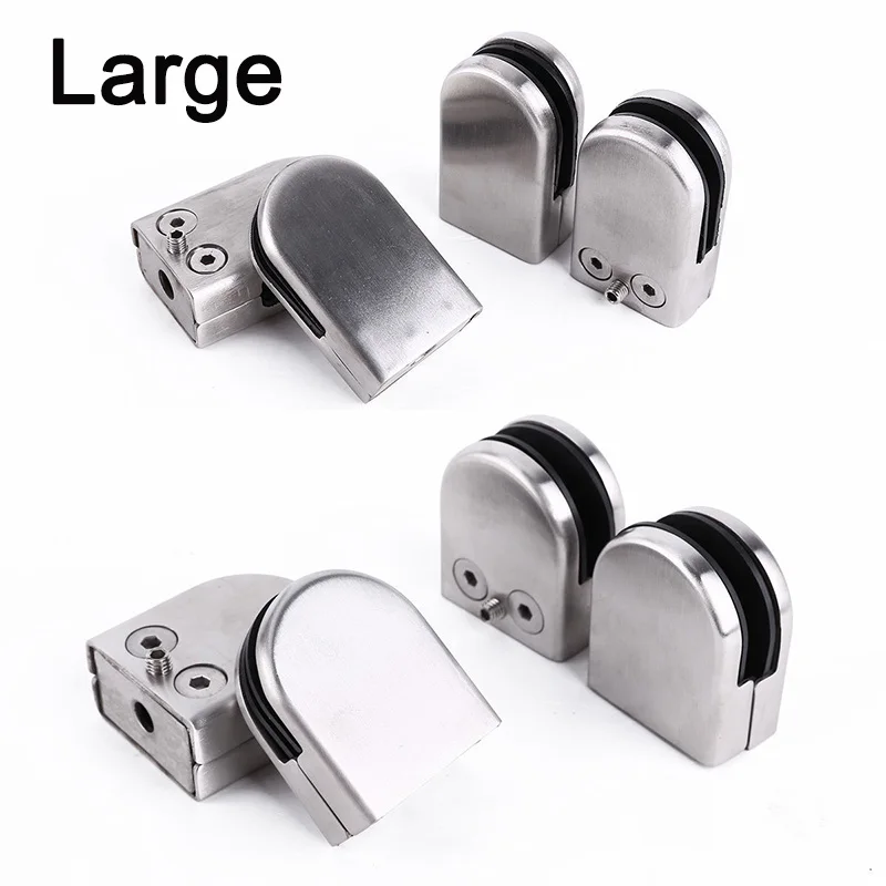 

10PCS Large Size Stainless Steel Handrails Balustrades Glass Clamp Clips Bracket for 10-12mm glass KF892