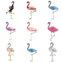 Fashion Creative Animal Flamingo Bird Brooch Women, Men Metal Brooch  For Women Fashion Badge Brooches Jewelry