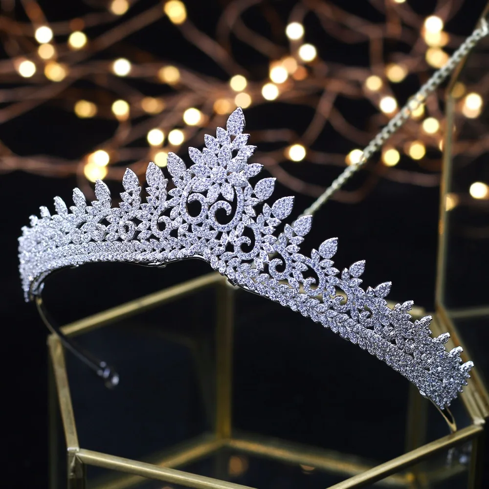 

Designer Wedding Tiaras Crystals Zircon Baroque Bridal Crowns Tocado Novia Bride Hair Jewelry Wedding Hair Accessories