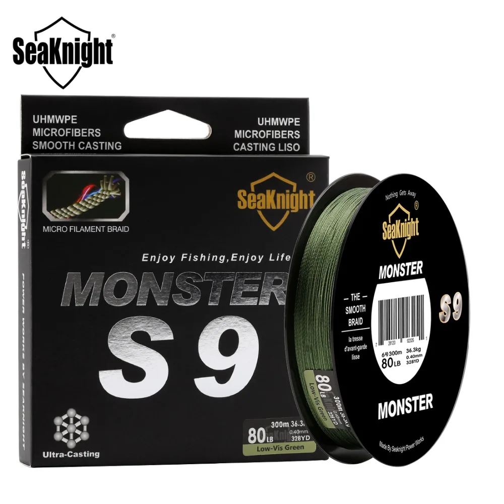 

SeaKnight Braided Fishing Line S9 300M 9 Strand Reverse Spiral Tech Multifilament Strong Carp Fishing Line 20 30 40 80 100LB