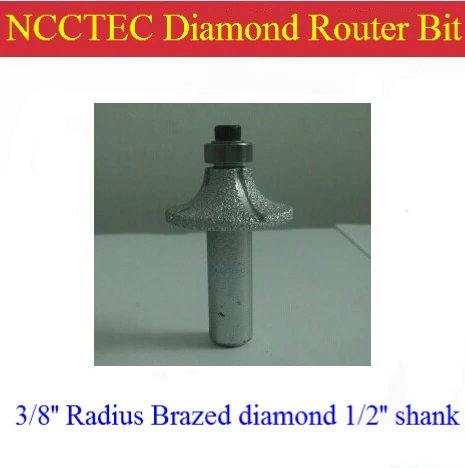 

3/8'' R10 Radius diamond vacuum Brazing brazed router bit with 1/2" Shank FREE shipping | marble, granite slabs edge tools