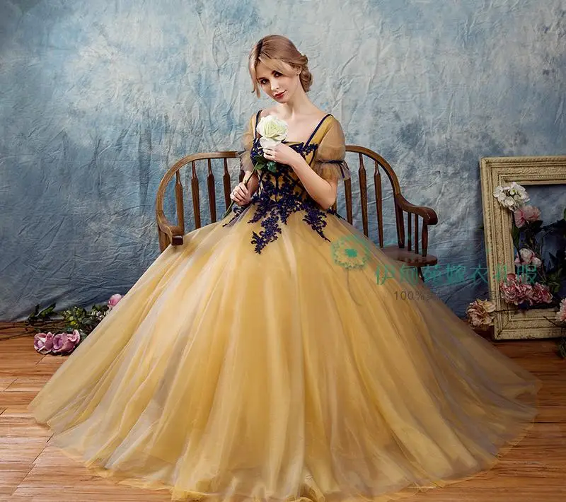 embroidery bowknot cosplay ball gown medieval dress Renaissance gown queen Victorian Belle Ball