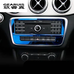 Car-styling stainless steel Control air conditioning CD panel decorative cover trim for Mercedes Benz GLA X156 CLA C117 A Class